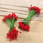 100 Red Artificial Berries Double Head Floral Wire – Wedding Decor