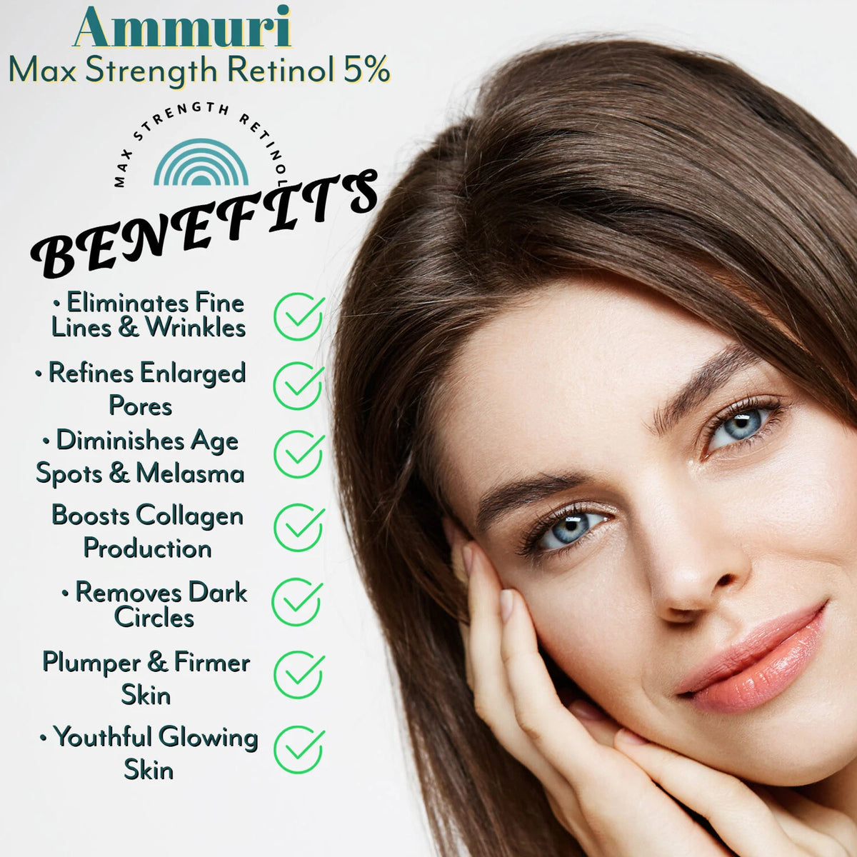Ammuri 5% Retinol Serum with Hyaluronic Acid – Anti-Aging Face Serum 30ml