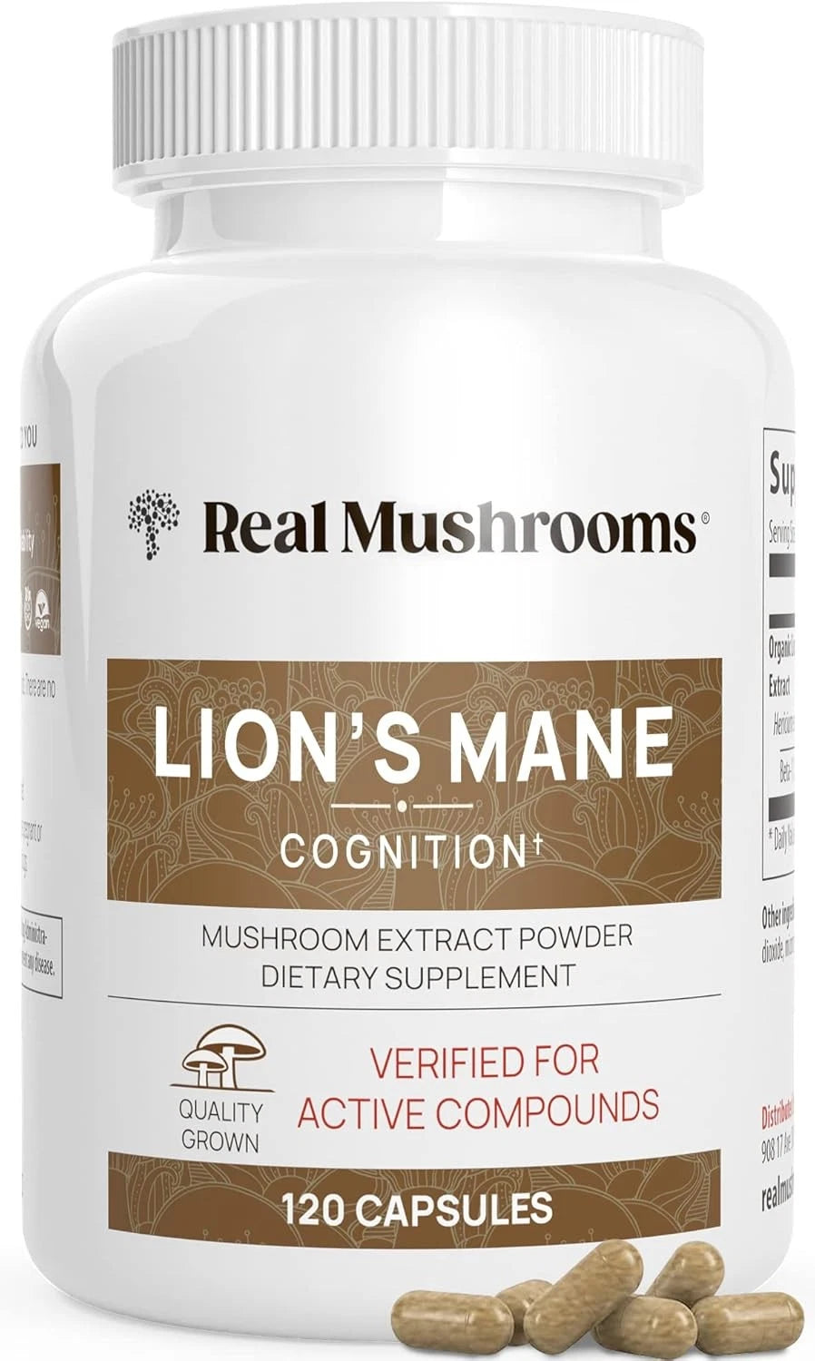 Real Mushrooms Organic Lion’s Mane – 120 Capsules for Wellness