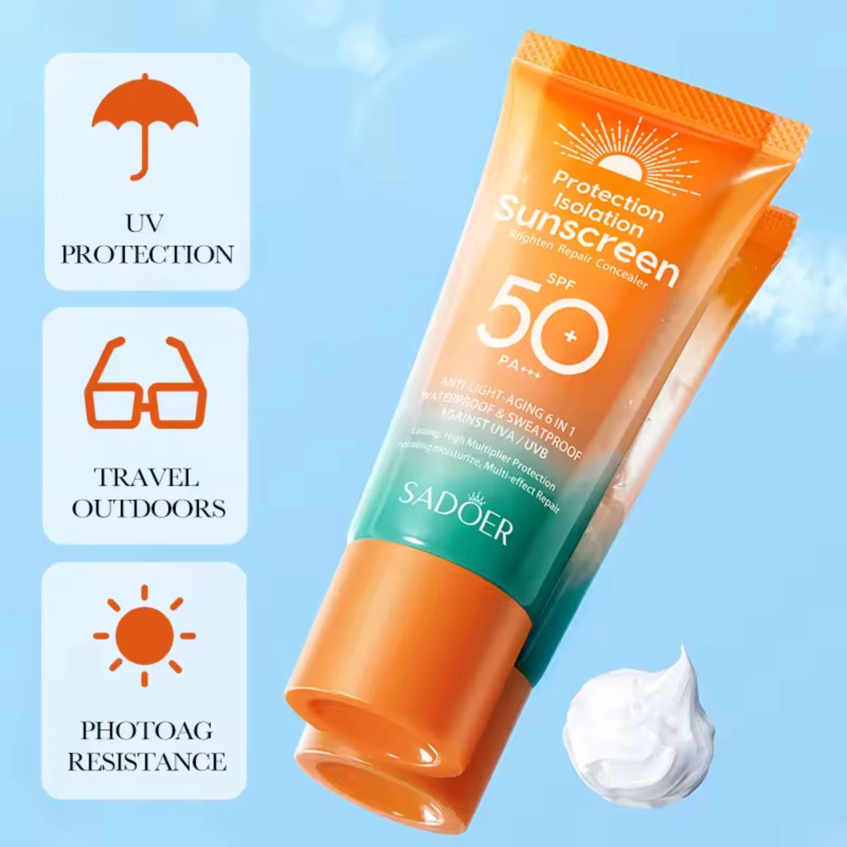SPF 50 Sunscreen Face Cream – PA+++ Oil Control Daily Moisturizer