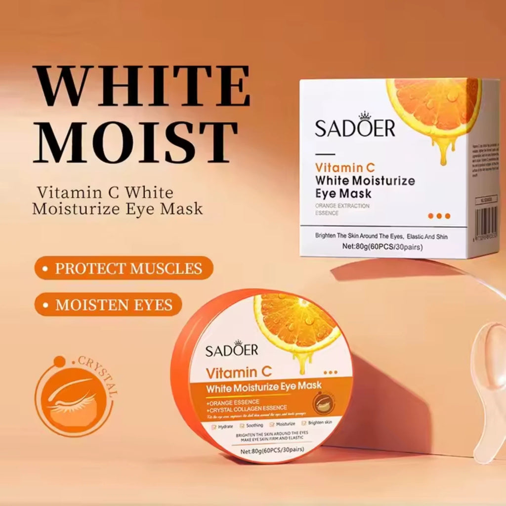 60pcs Vitamin C Collagen Hydrogel Under Eye Patches – Brightening & Anti-Aging