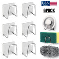 6Pcs Stainless Steel Adhesive Sponge Holder Sink Caddy for Kitchen Organization