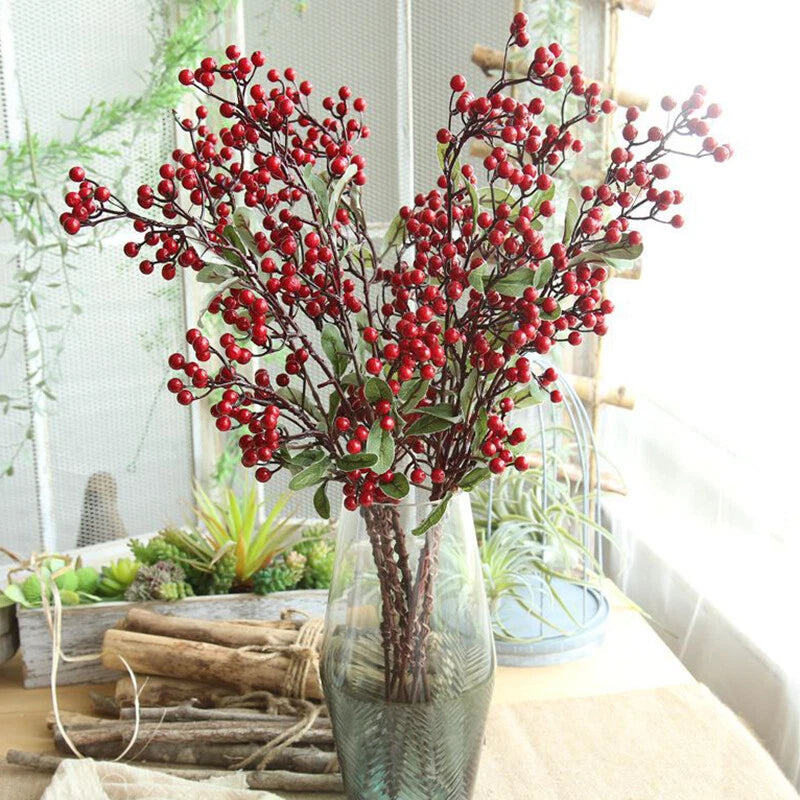 Artificial Red Berry Spray Stem 57cm – 1PC