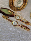 Women’s Gold Rainbow Crystal Vintage Oval Watch – Timeless Elegance