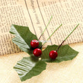 50 Green Holly Leaves & 50 Red Berries – Christmas DIY Decor