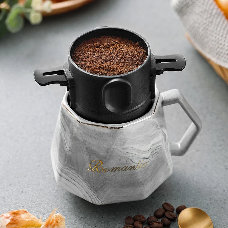 Reusable Portable Pour Over Coffee Filter, Drip Coffee Maker & Manual Brewer