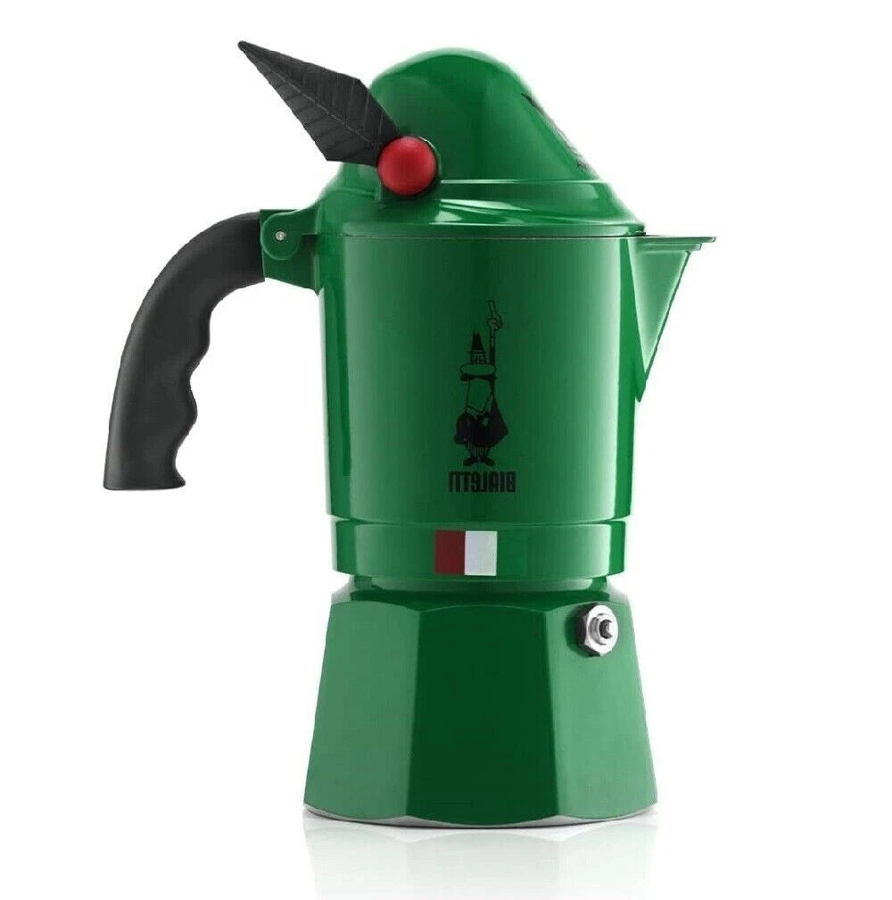 Bialetti Moka Alpina 3-Cup Green Stovetop Coffee Maker, Aluminum Espresso Pot
