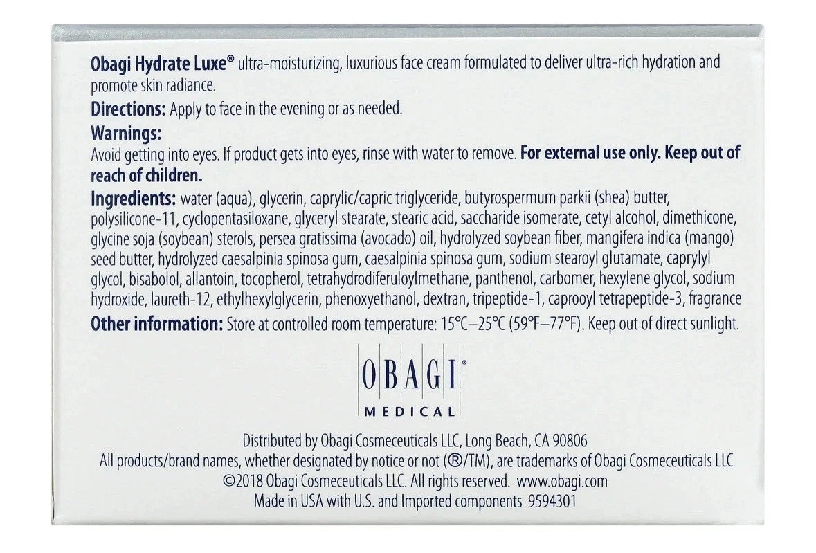 Obagi Hydrate Luxe Moisture-Rich Cream 1.7 oz / 48g – New