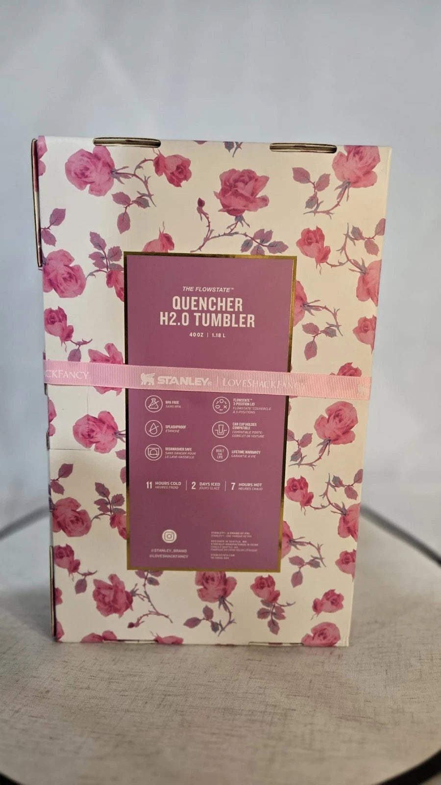 Stanley Pink Floral Quencher 40oz Tumbler - Stay Stylishly Hydrated