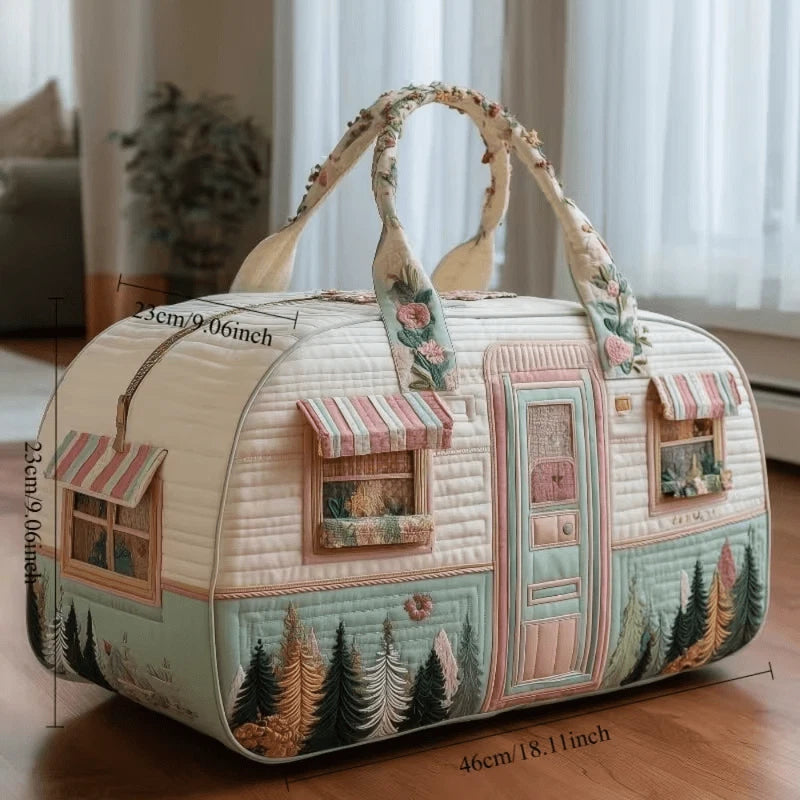 Quilted Travel Tote Bag Large Capacity Carry On Weekend Overnight Handbag