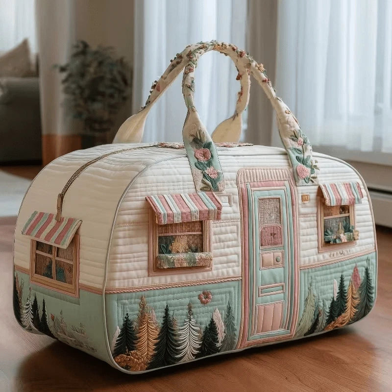 Quilted Travel Tote Bag Large Capacity Carry On Weekend Overnight Handbag
