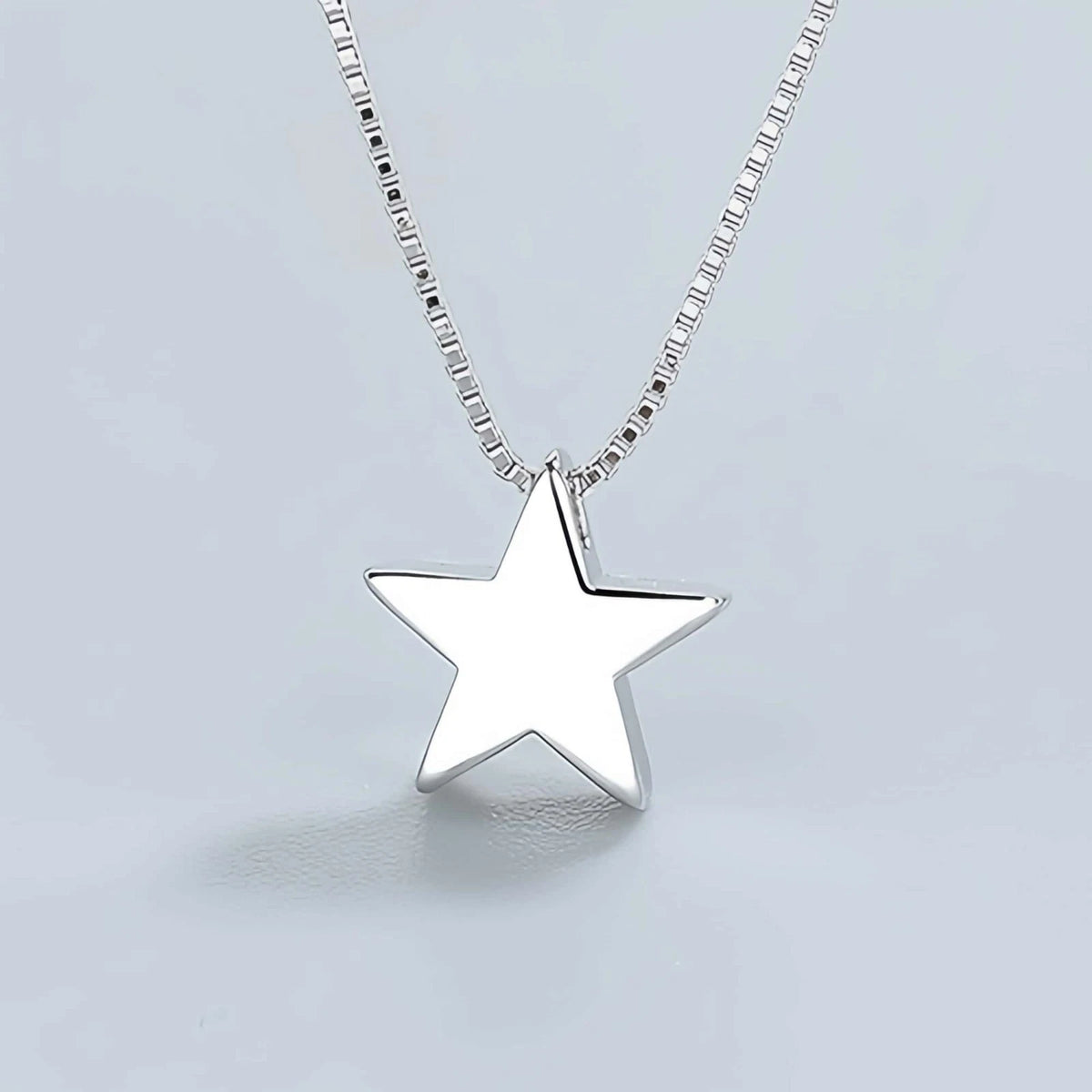 925 Sterling Silver Star Charm Pendant Necklace
