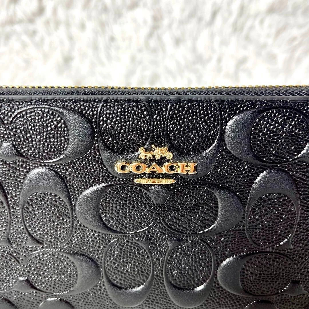 COACH Boxed Long Zip Around Wallet Signature Leather F53834 outlet F/S JP New