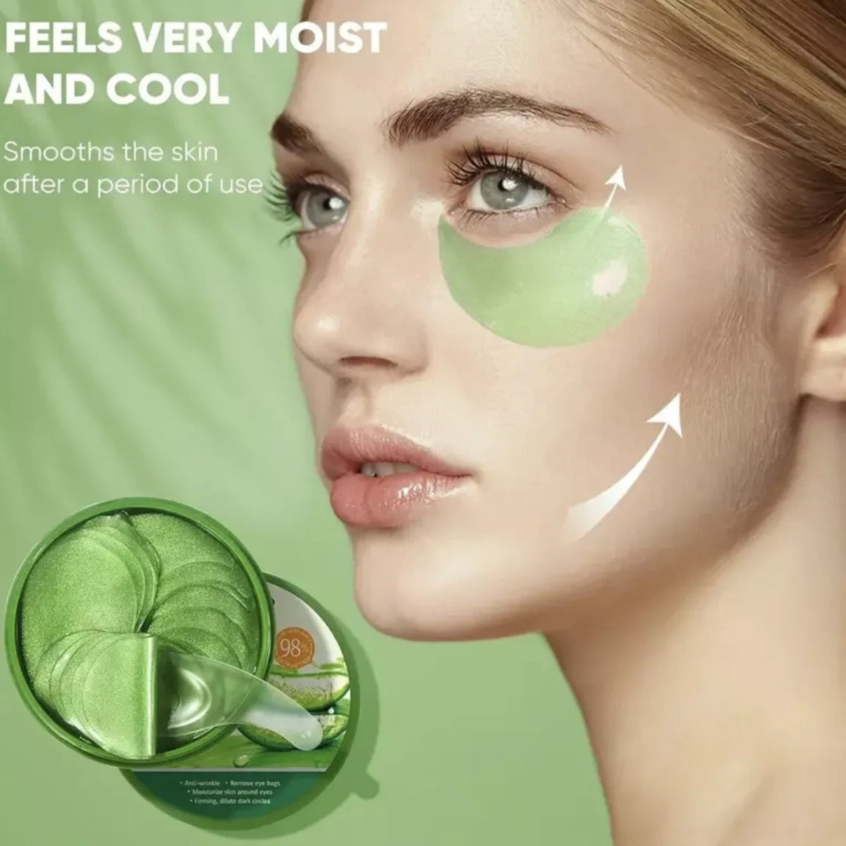 60pcs Aloe Vera Collagen Hydrogel Under Eye Patches – Soothing & Hydrating
