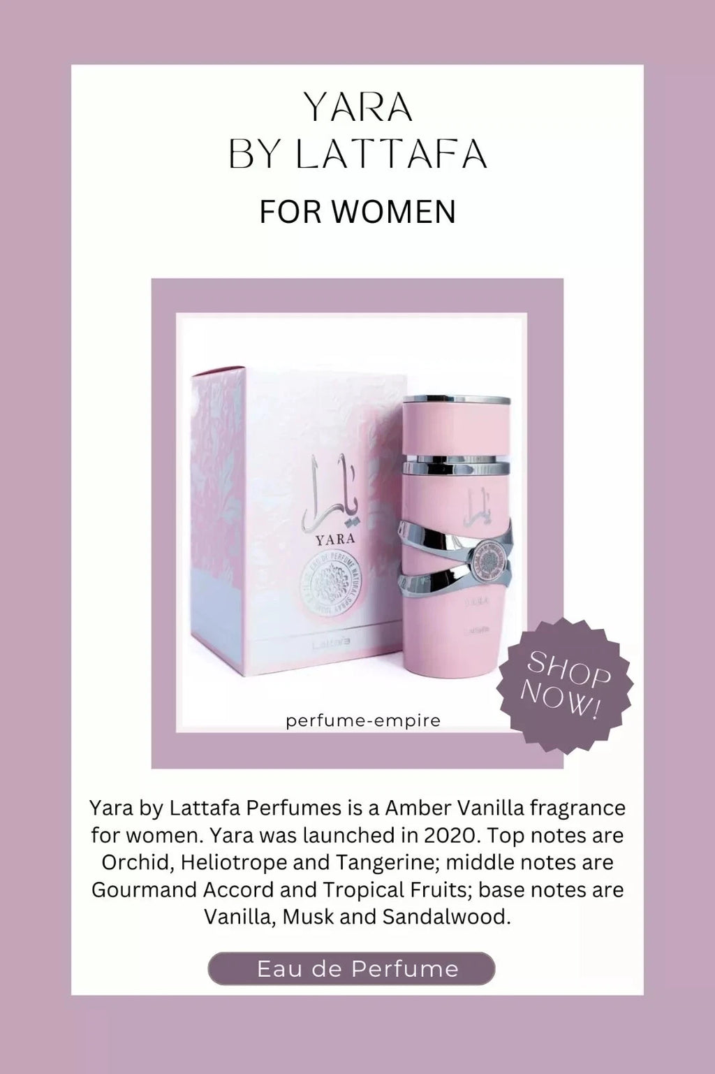Yara by Lattafa Women’s EDP – A Captivating Fragrance for Elegance