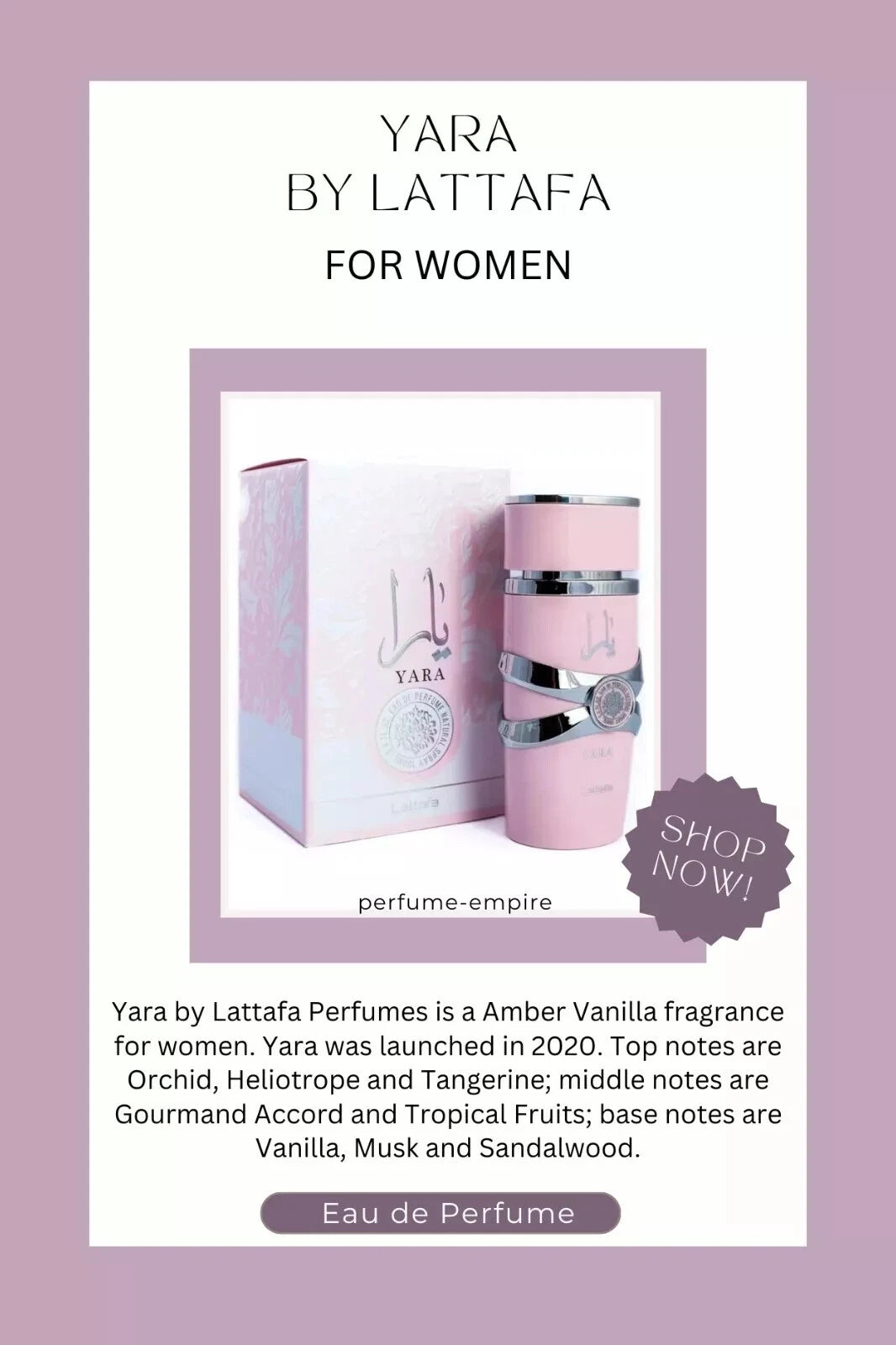 Yara by Lattafa Women’s EDP – A Captivating Fragrance for Elegance
