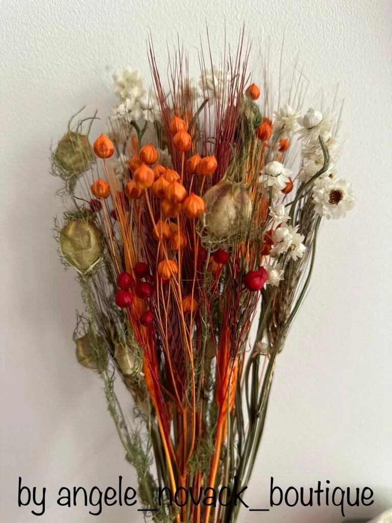 Dried Flowers Colorful Bouquet – Wedding Autumn Halloween Party Decor