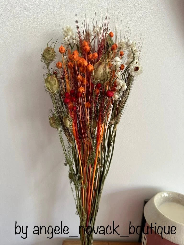 Dried Flowers Colorful Bouquet – Wedding Autumn Halloween Party Decor