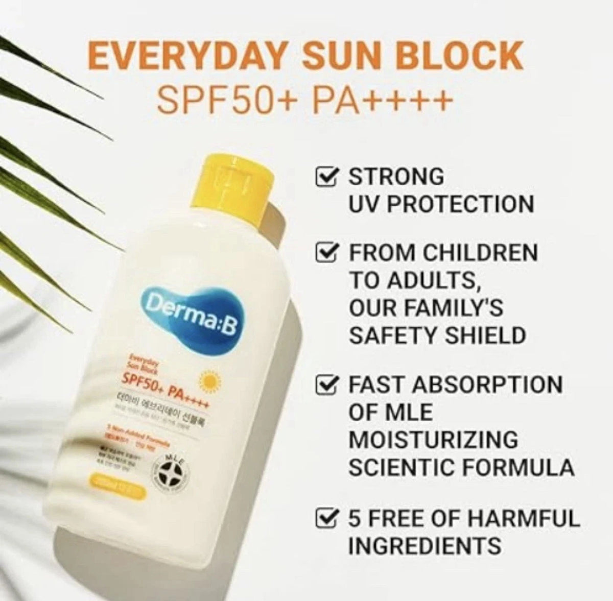 Derma B Everyday Sun Block SPF50+ PA++++ 200ml