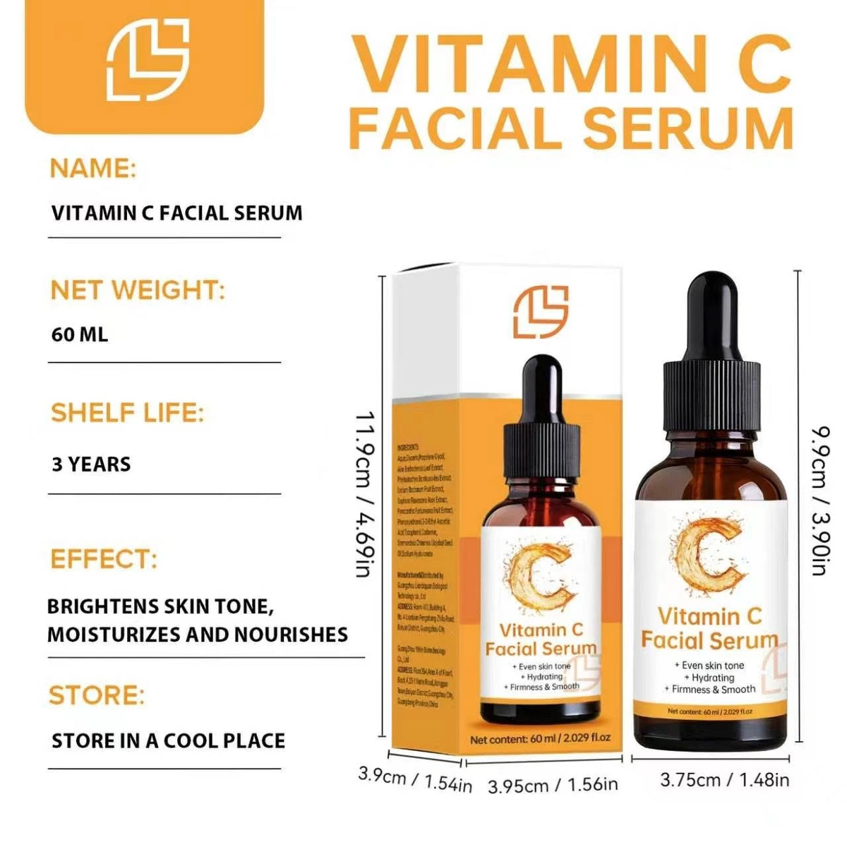 Vitamin C Face Serum with Hyaluronic Acid – Anti-Aging & Hydrating