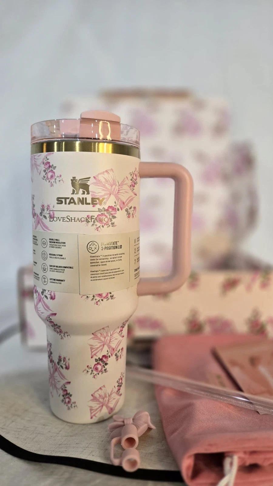 Stanley LoveShackFancy Floral Pink 40oz Tumbler – Stay Hydrated in Style