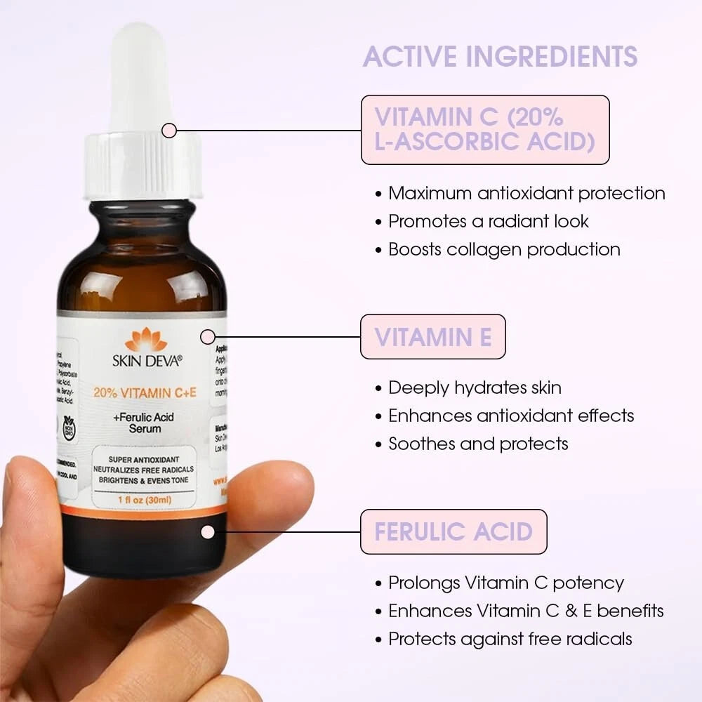 Skin Deva 20% Vitamin C Serum with Vitamin E & Ferulic Acid – 1 oz