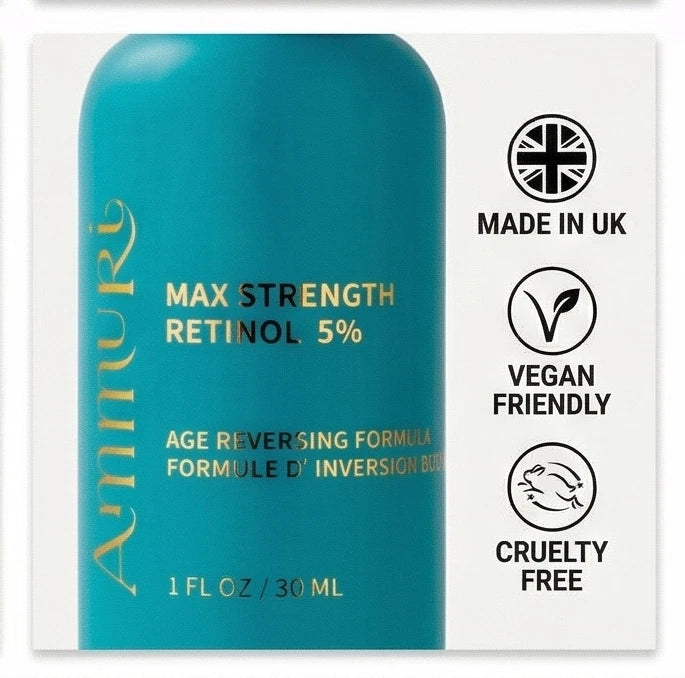 Ammuri 5% Retinol Serum with Hyaluronic Acid – Anti-Aging Face Serum 30ml