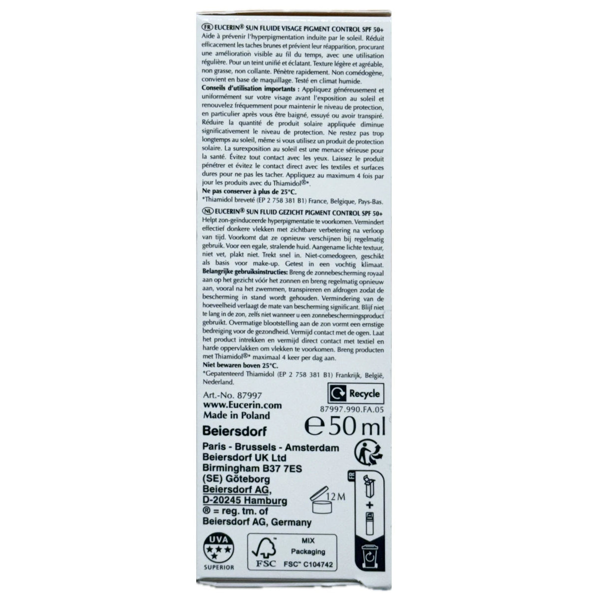 Eucerin Sun Fluid Pigment Control SPF 50+ – 50ml