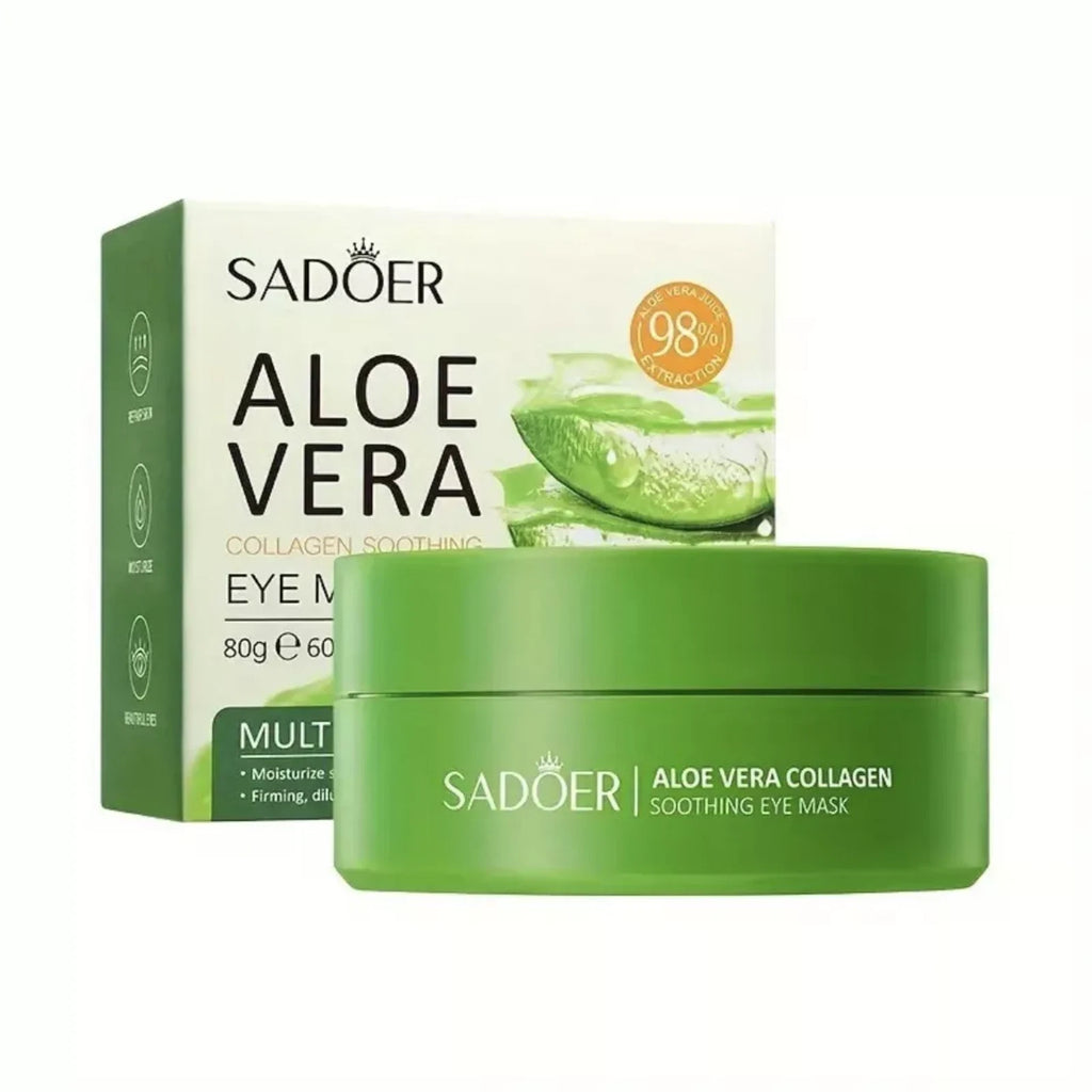 60pcs Aloe Vera Collagen Hydrogel Under Eye Patches – Soothing & Hydrating