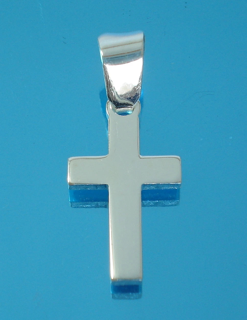 925 Sterling Silver Plain Cross Pendant Necklace