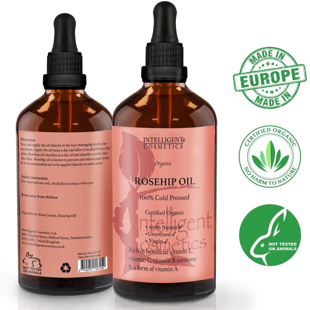 Organic Rosehip Oil – 100% Pure Cold Pressed Facial Oil