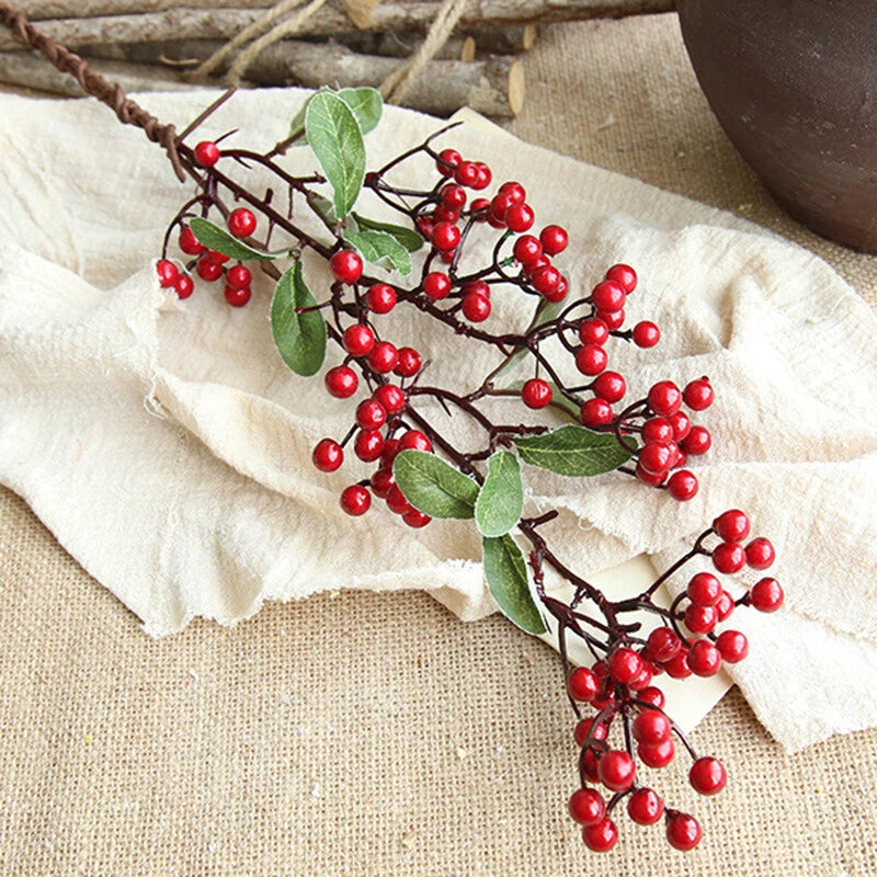 Artificial Red Berry Spray Stem 57cm – 1PC