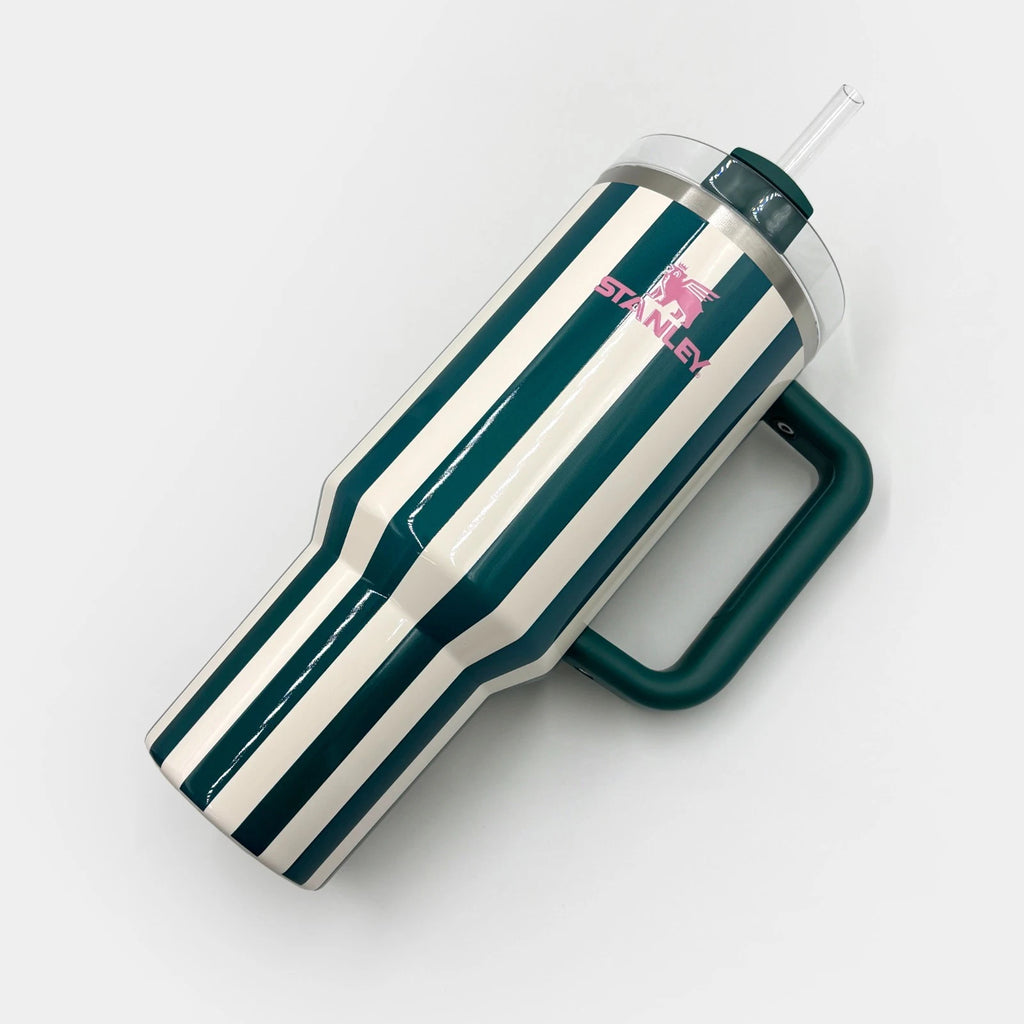 Stanley Quencher 40oz Emerald Stripe Tumbler – Stay Hydrated in Style