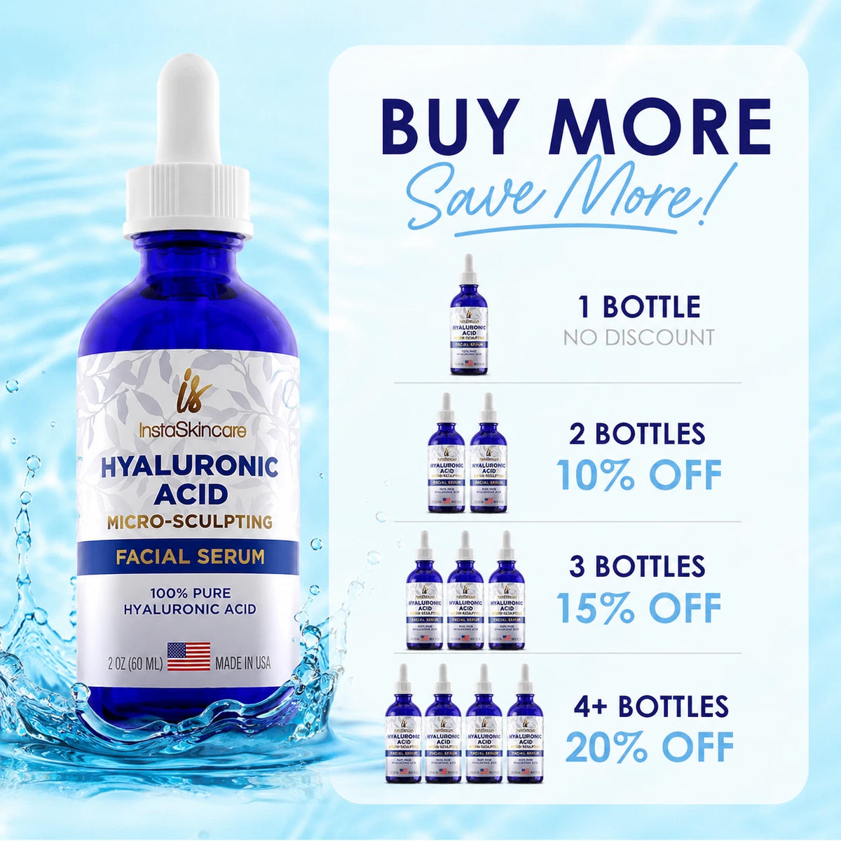Hyaluronic Acid Face Serum – Anti-Aging Hydrating Formula 2oz