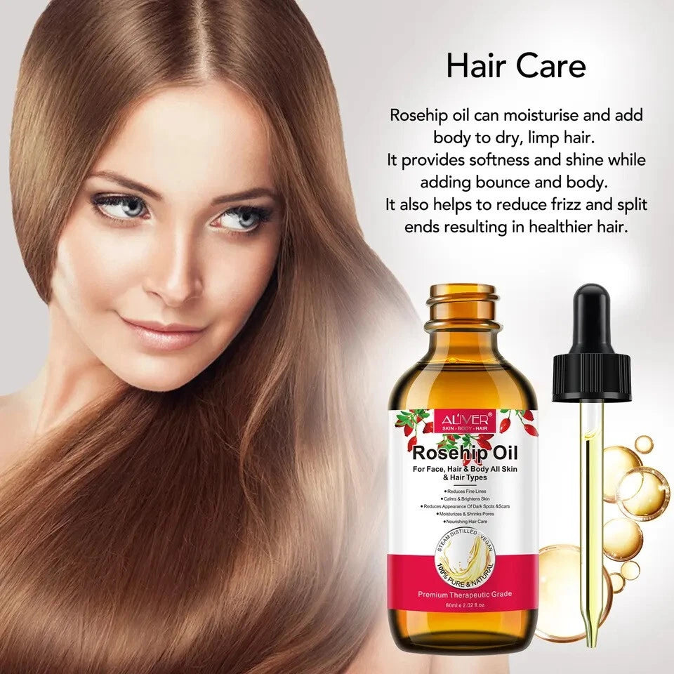 Rosehip Oil 60ml – 100% Pure Natural Cold Pressed Facial Oil