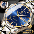 Men’s Waterproof Stainless Steel Quartz Watch - Elegant Luminous Business Wristwatch