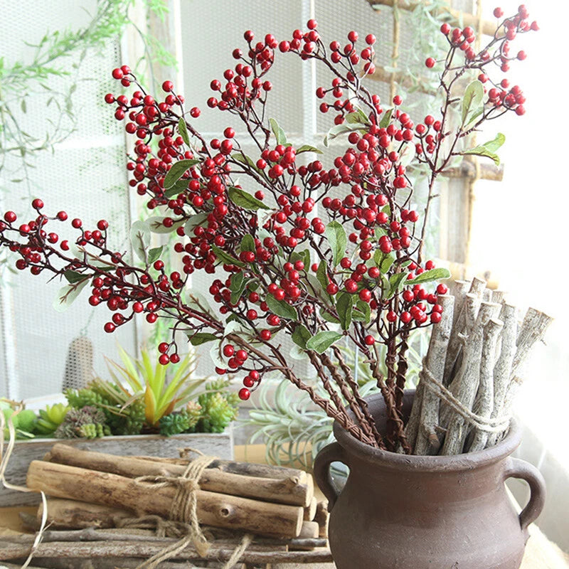 Artificial Red Berry Spray Stem 57cm – 1PC