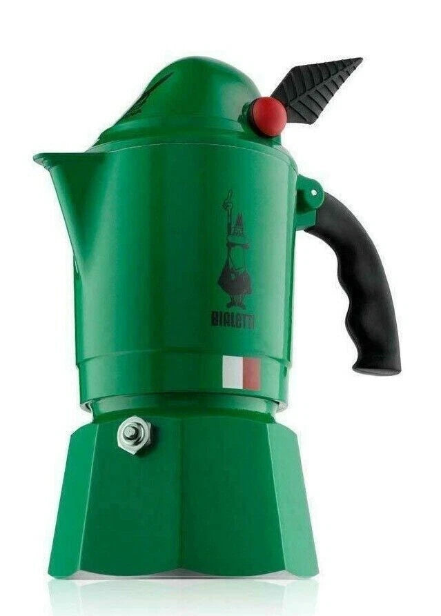 Bialetti Moka Alpina 3-Cup Green Stovetop Coffee Maker, Aluminum Espresso Pot