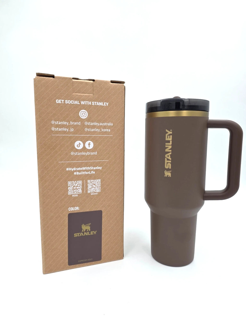 Stanley ProTour Flip Straw 40 Oz Tumbler in Espresso Gold