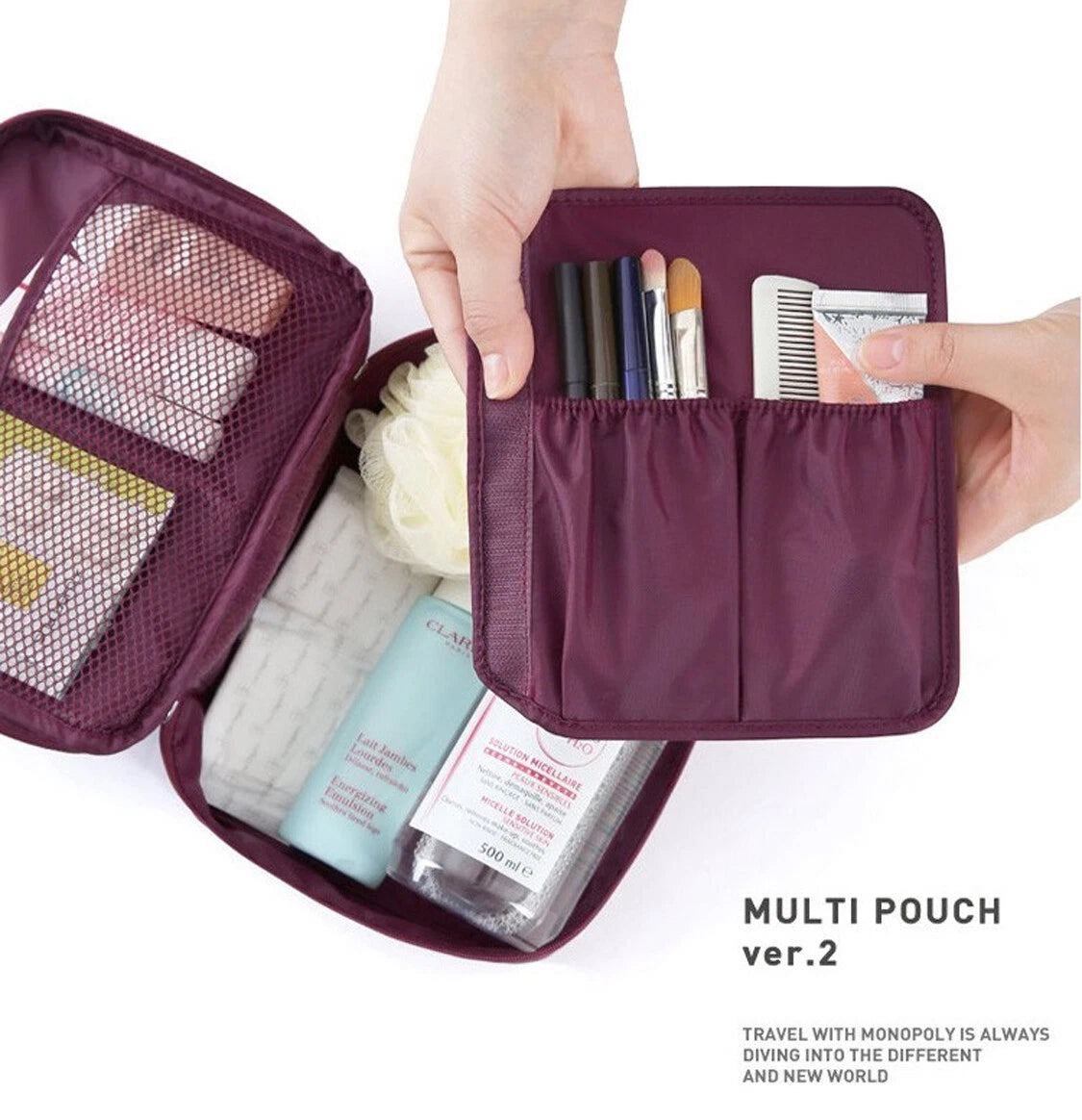 Travel Cosmetic Makeup Toiletry Case – Wash Bag Organizer Pouch