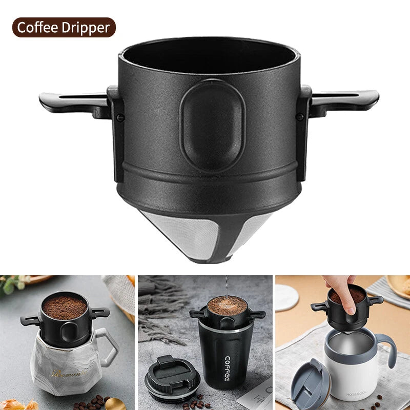 Reusable Portable Pour Over Coffee Filter, Drip Coffee Maker & Manual Brewer
