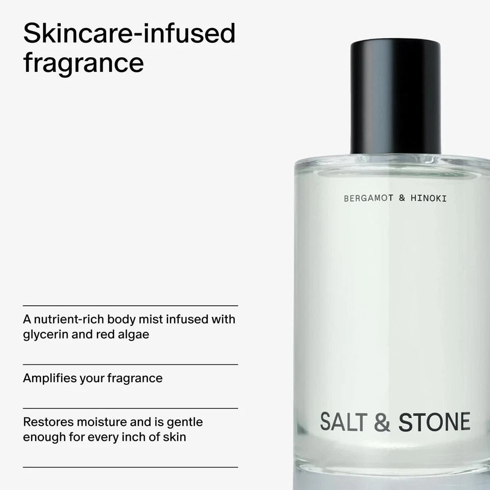 Salt & Stone Body Mist Bergamot & Hinoki 3.4 oz - Unisex Fragrance