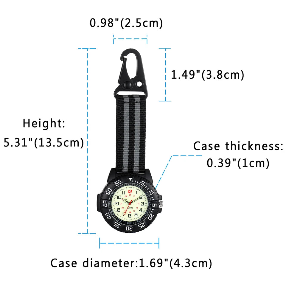 Clip-On Carabiner Quartz Analog Watch – Your Ultimate Outdoor Companion