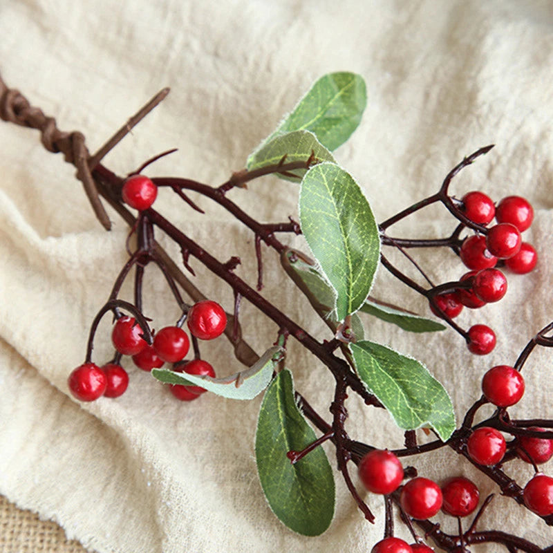 Artificial Red Berry Spray Stem – Autumn & Christmas Decor