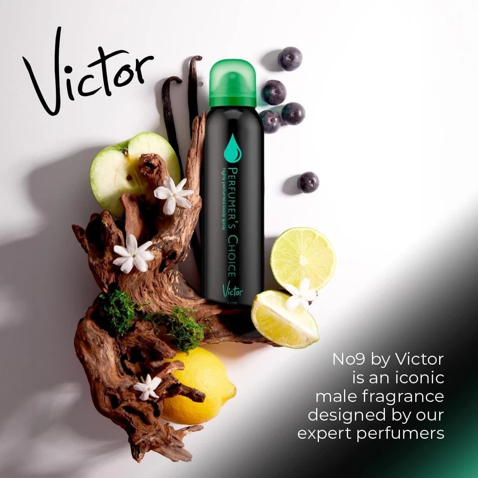 Victor Men’s Body Spray – Perfumer’s Choice No.9 by Milton - 150ml
