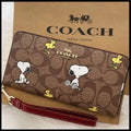 Short Title: Coach Signature Canvas Long Zip Around Wallet