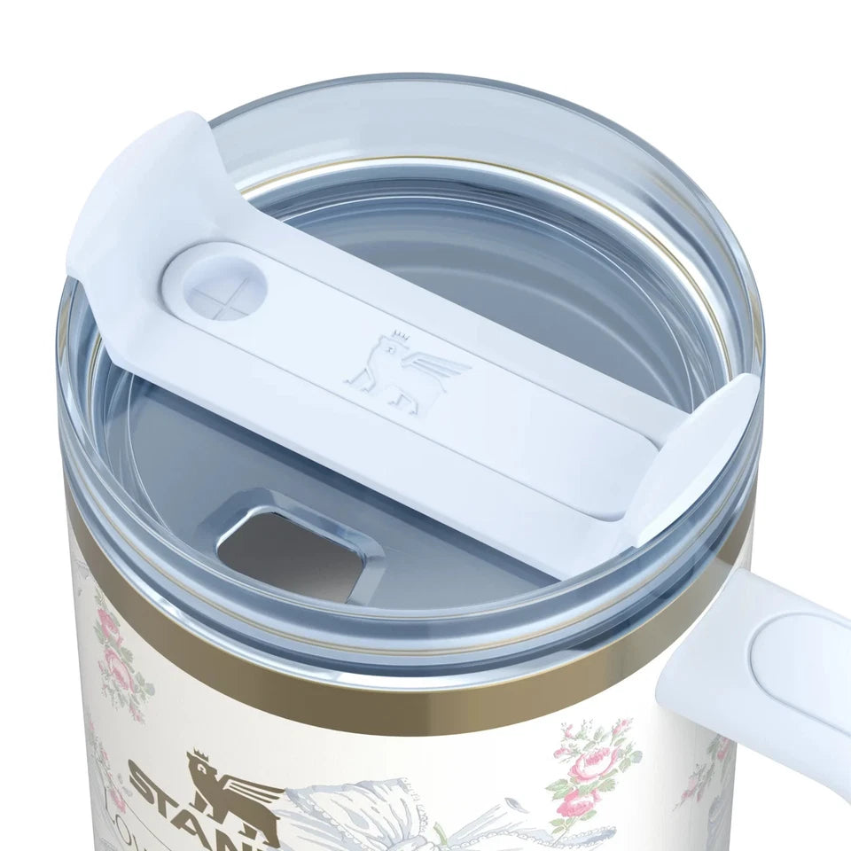 STANLEY LOVE ShackFancy Floral Powder Blue 20 Oz Tumbler