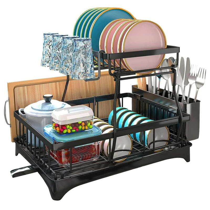 2-Tier Stainless Steel Over Sink Dish Drying Rack