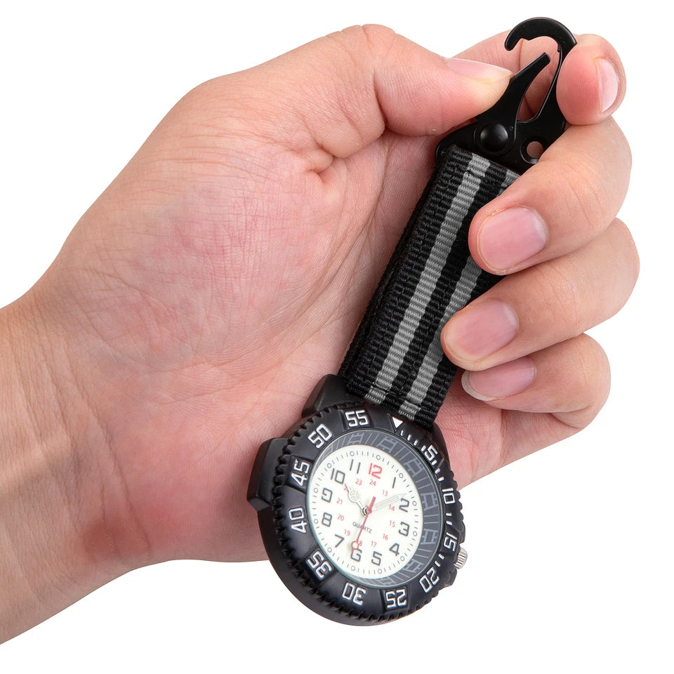 Clip-On Carabiner Quartz Analog Watch – Your Ultimate Outdoor Companion