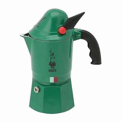 Bialetti Moka Alpina 3-Cup Green Stovetop Coffee Maker, Aluminum Espresso Pot